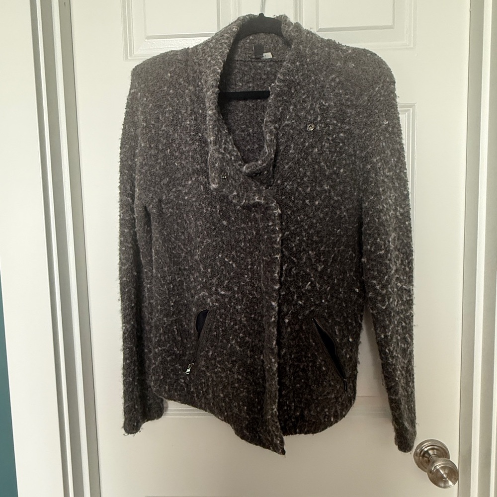 Ann Taylor Grey Textured Cardigan